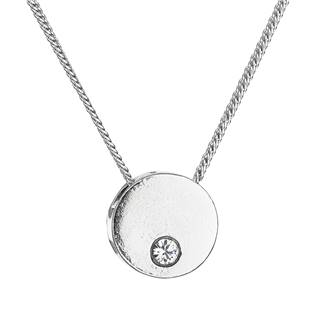 Stříbrný náhrdelník s krystaly Swarovski bílý 32053.1