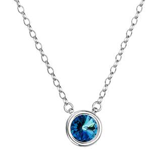Střibrný náhrdelník s krystaly Swarovski modrý 