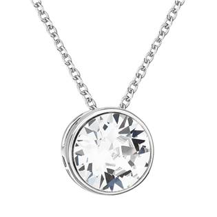 Stříbrný náhrdelník s kulatým kamenem Crystals from Swarovski