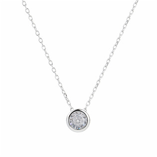 Stříbrný náhrdelník s kulatým zirkonem