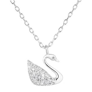 Stříbrný náhrdelník s labuť