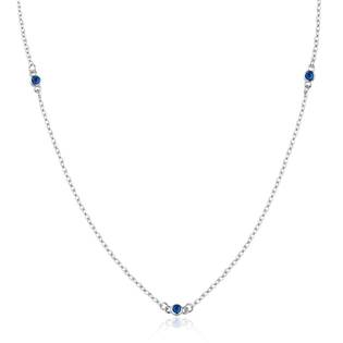 Stříbrný náhrdelník s modrými zirkony