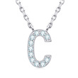 stříbrný náhrdelník moissanit moissnite písmeno C