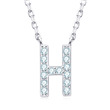 stříbrný náhrdelník moissanit moissnite písmeno H