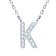 stříbrný náhrdelník moissanit moissnite písmeno K