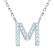 stříbrný náhrdelník moissanit moissnite písmeno M
