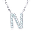 stříbrný náhrdelník moissanit moissnite písmeno N