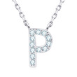 stříbrný náhrdelník moissanit moissnite písmeno P