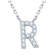 stříbrný náhrdelník moissanit moissnite písmeno R
