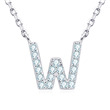 stříbrný náhrdelník moissanit moissnite písmeno W