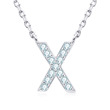 stříbrný náhrdelník moissanit moissnite písmeno X