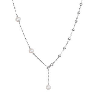 Stříbrný náhrdelník s perlami a stříbrnými kuličkami