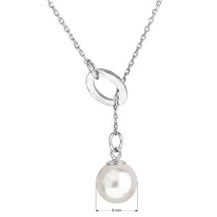 Stříbrný náhrdelník s perlou Crystals from Swarovski®