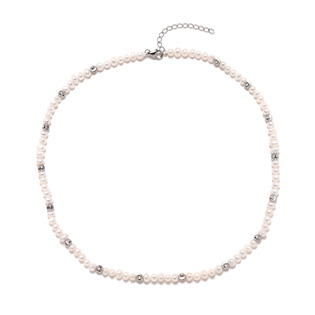 Stříbrný náhrdelník s přírodními perličkami