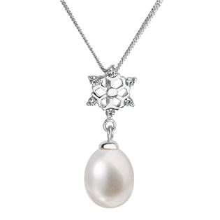 Stříbrný náhrdelník s přívěškem a říční perlou