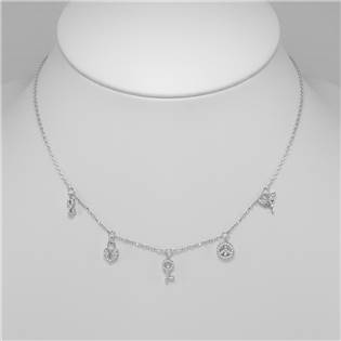 Stříbrný náhrdelník s přívěšky