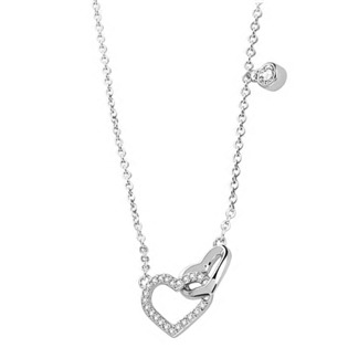 Stříbrný náhrdelník s propojená srdce