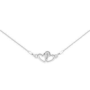 Stříbrný náhrdelník s propojenými srdíčky