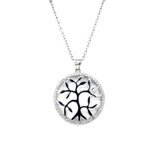 Stříbrný náhrdelník se zirkony strom života