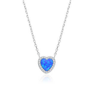 Stříbrný náhrdelník srdce s opálem