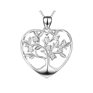 Stříbrný náhrdelník srdce strom života