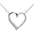 Stříbrný náhrdelník srdce dekorované zirkony