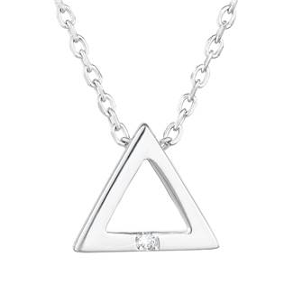 Stříbrný náhrdelník trojúhelník se zirkonem