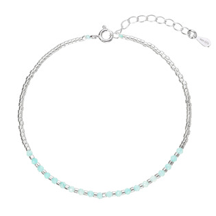 Stříbrný náramek s amazonity