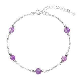 Stříbrný náramek s ametysty
