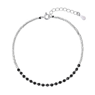 Stříbrný náramek s černými spinely