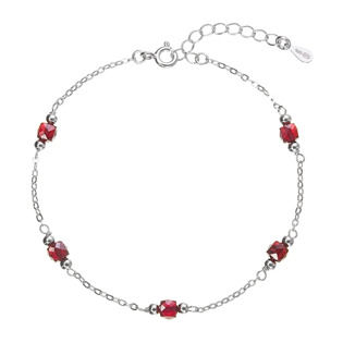 Stříbrný náramek s granáty