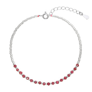 Stříbrný náramek s granáty