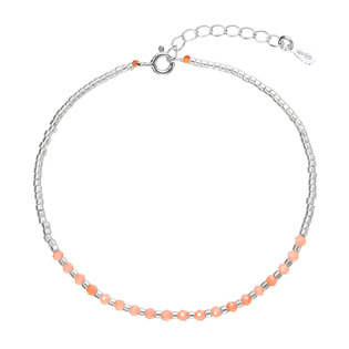 Stříbrný náramek s oranžovými korály
