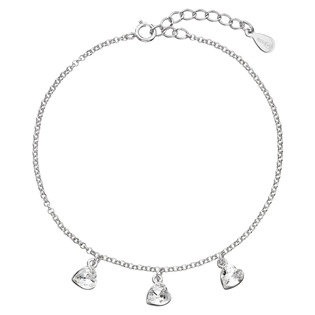 Stříbrný náramek se srdíčky Crystals from Swarovski®