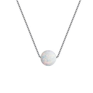 Stříbrný opálový náhrdelník - kulička 5 mm