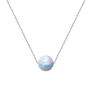 Stříbrný opálový náhrdelník - kulička 7 mm