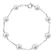 stříbrný perlový náramek s pravými perlami