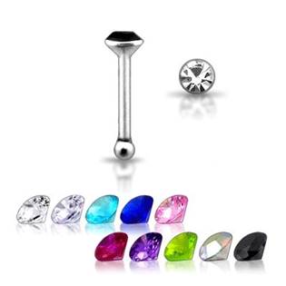 Stříbrný piercing do nosu - kamínek