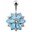 Stříbrný piercing do pupíku - kytička