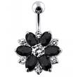 Stříbrný piercing do pupíku - kytička