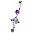 stříbrný piercing do pupíku