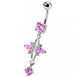 stříbrný piercing do pupíku