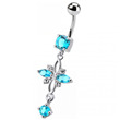 stříbrný piercing do pupíku