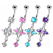 stříbrný piercing do pupíku