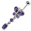 stříbrný piercing do pupíku