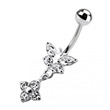 stříbrný piercing do pupíku
