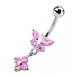 stříbrný piercing do pupíku