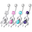 stříbrný piercing do pupíku 925