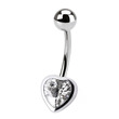 Stříbrný piercing do pupíku