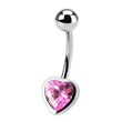 Stříbrný piercing do pupíku
